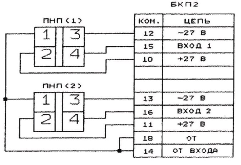 "Схема 2 подключения блока БКП-2"