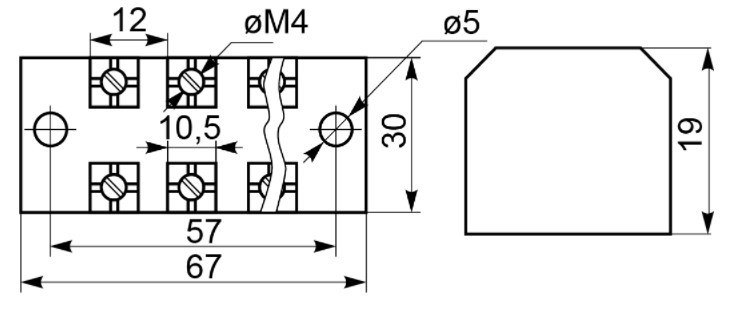 "Схема габаритных размеров TB3504"