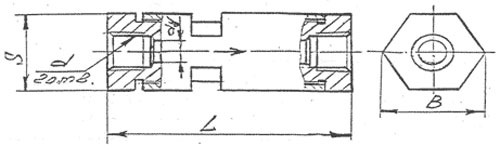 Рис.1. Чертеж указателя потока УПД-16 (УП-16)