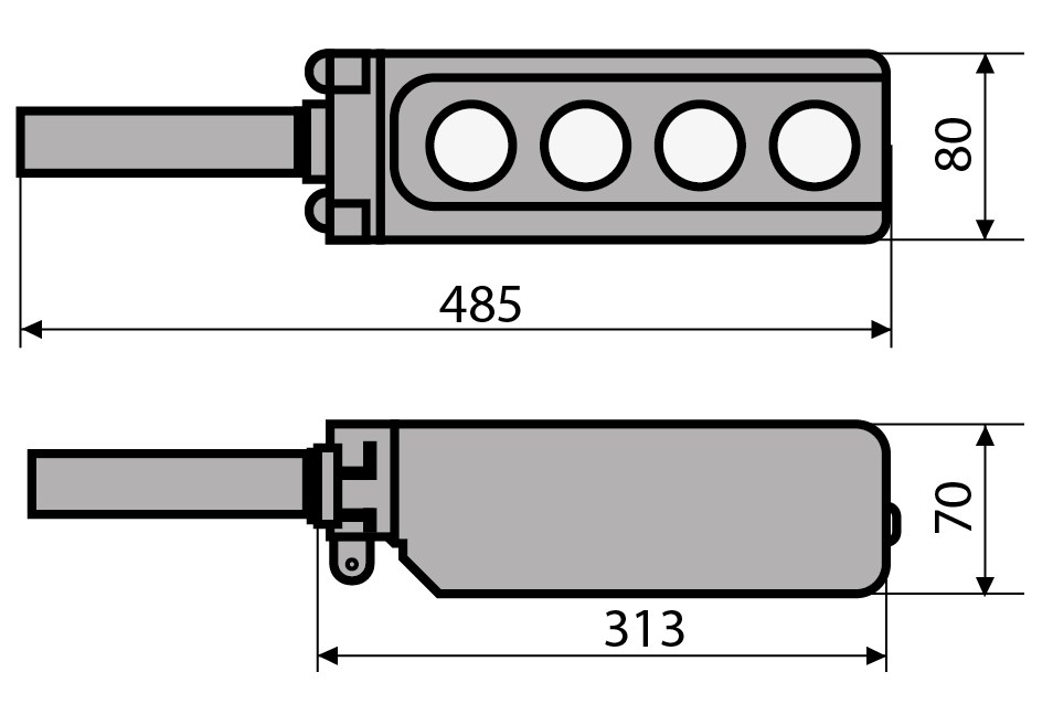 "Схема габаритных размеров XAL-B3-6913"