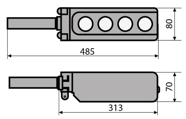 "Схема габаритных размеров XAL-B3-671"