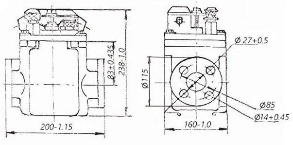Рис.1. Габаритная схема реле РЗТ-25