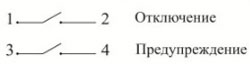 Рис.1. Схема соединения контактов реле РЗТ-80 (вариант 1)