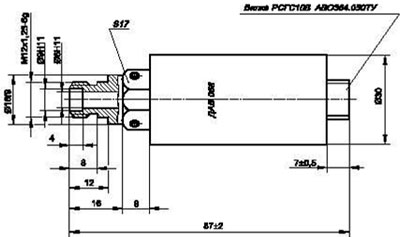 Рис.1. Габаритный чертеж датчика Вт220-01