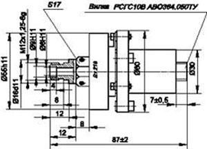 Рис.1. Схема габаритных размеров датчика ВТ 219