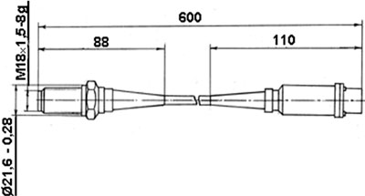 Рис.1. Габаритный чертеж датчика давлений ДХС-516