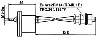 Рис.1. Схема габаритов датчика ВТ 712