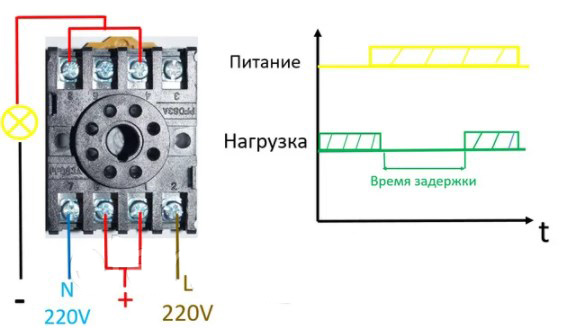 "Схема подключения №1 таймера "